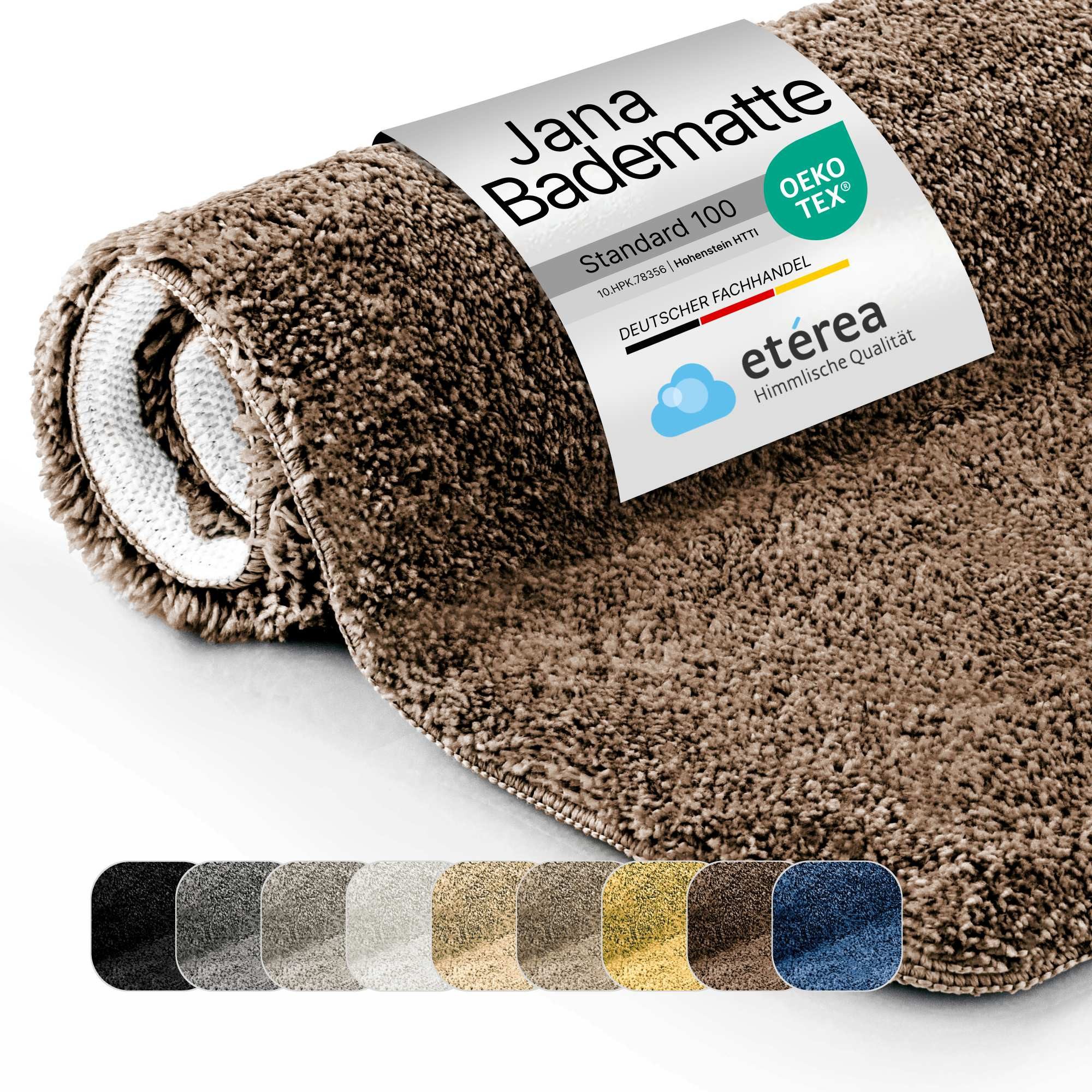 etérea Himmlische Qualität Badematte etérea Badteppich Badematte Jana, Höhe 30 mm, rutschhemmend beschichtet, fußbodenheizungsgeeignet, schnell trocknend, strapazierfähig, Microfaser, rechteckig, rutschhemmender Rücken