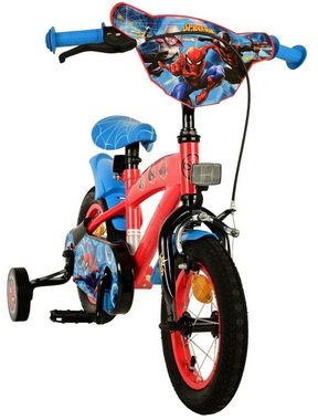 Volare Kinderfahrrad 12 Zoll Kinder Fahrrad Rad Disney Marvel Spiderman Volare 21283-SACB, 1 Gang, Rücktritt, Stützräder,Kettenschutz,Schutzbleche