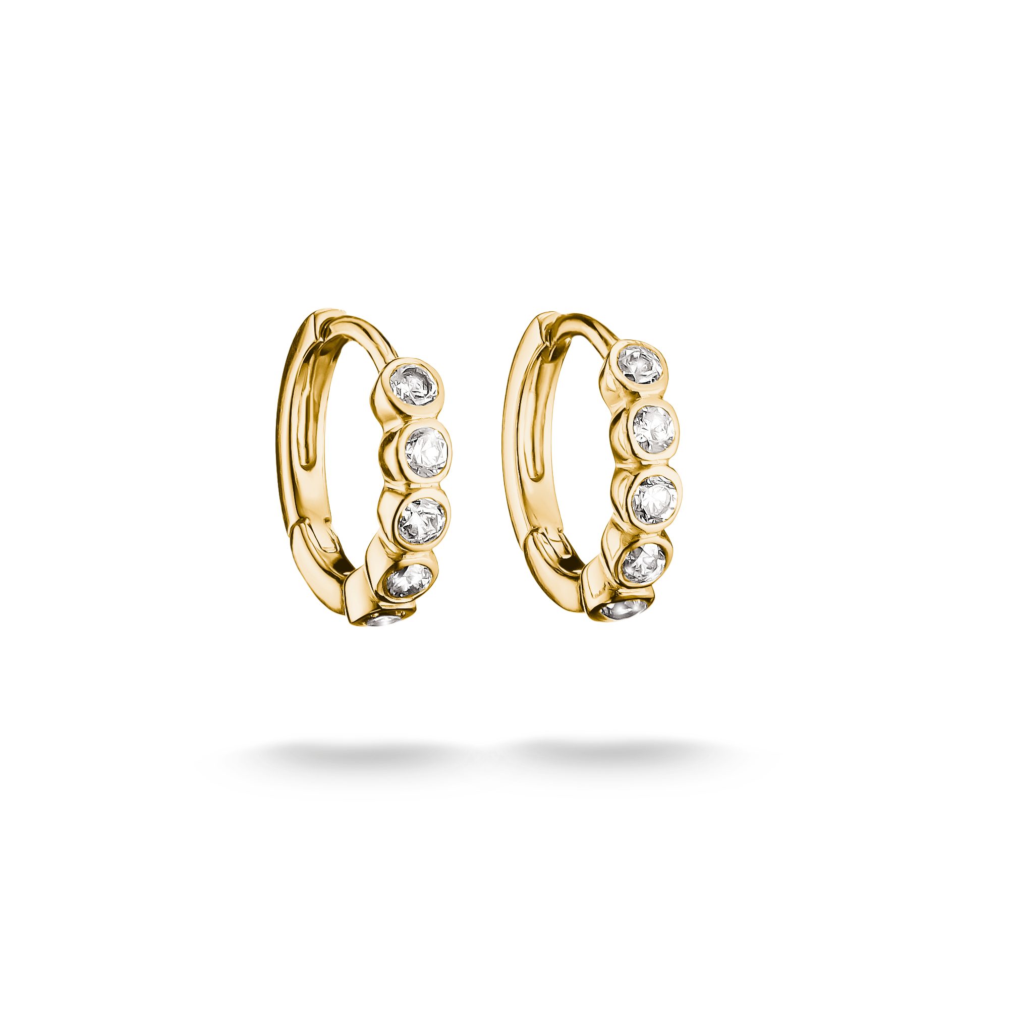 THOMAS SABO Paar Creolen gelbgoldfarben mit Zirkonia, mit Zirkonia (synth)