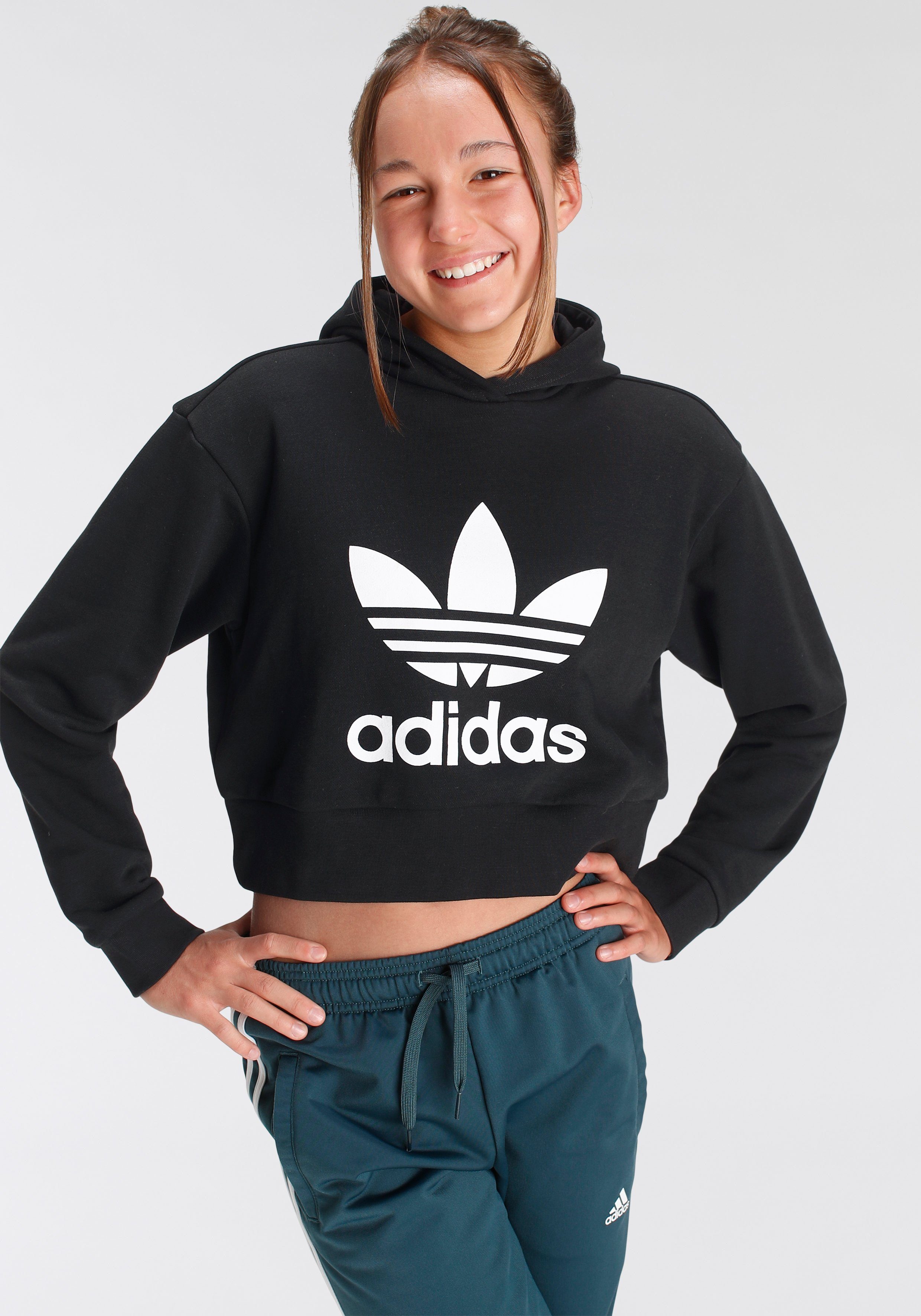 adidas Originals Kapuzensweatshirt ADICOLOR CROPPED HOODIE Black