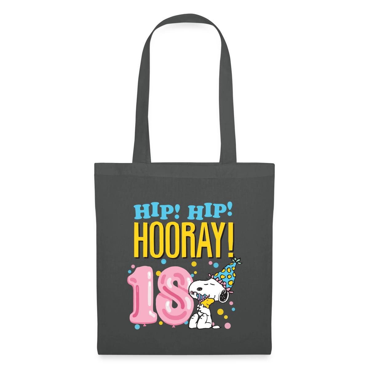 Spreadshirt Henkeltasche Peanuts 18 Jahre Geburtstagsdesign Mit Spruch Stoffbeutel (1-tlg)