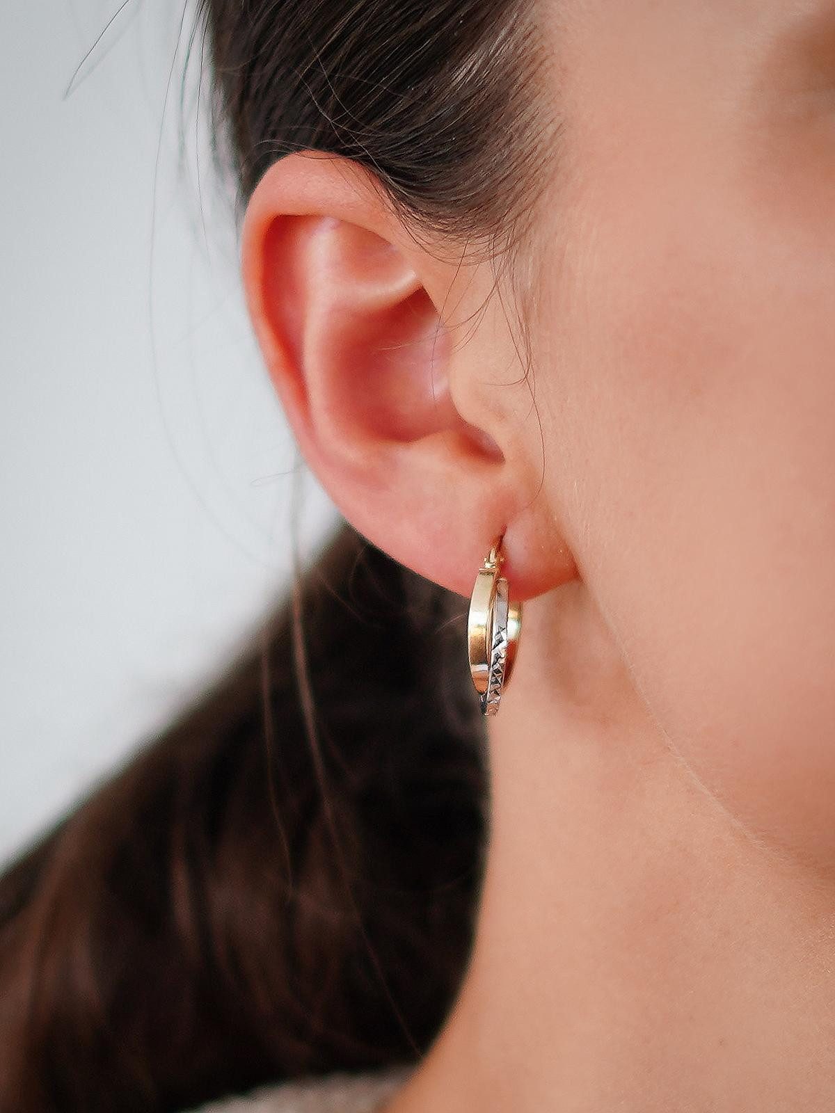 My Gold Paar Creolen Damen Ohrringe Creolen Gold 333 (8 Karat) Gelb- & Weiß günstig online kaufen