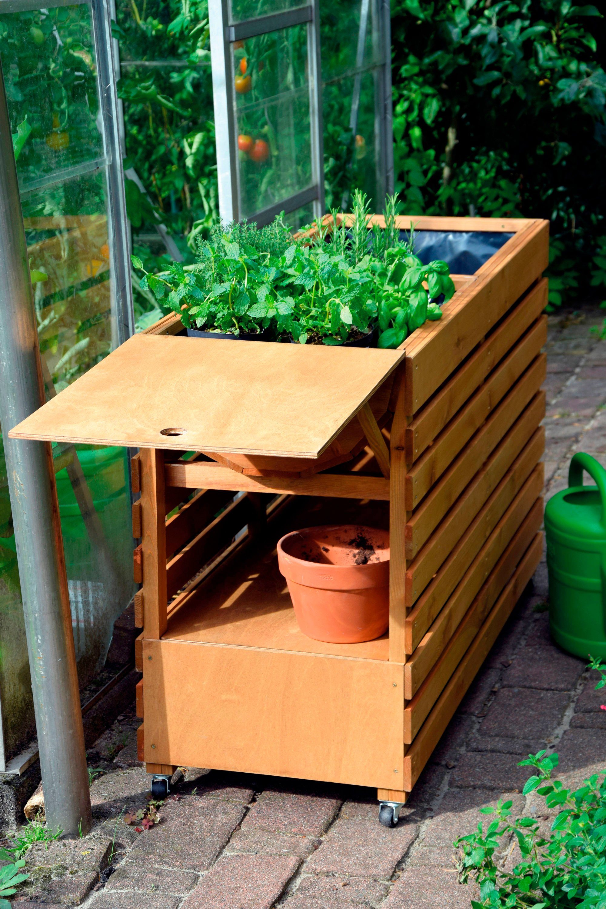 dobar Hochbeet Gr. XXL, BxTxH: 115x45x75 cm, auf Rollen mit 2 Pflanzkästen