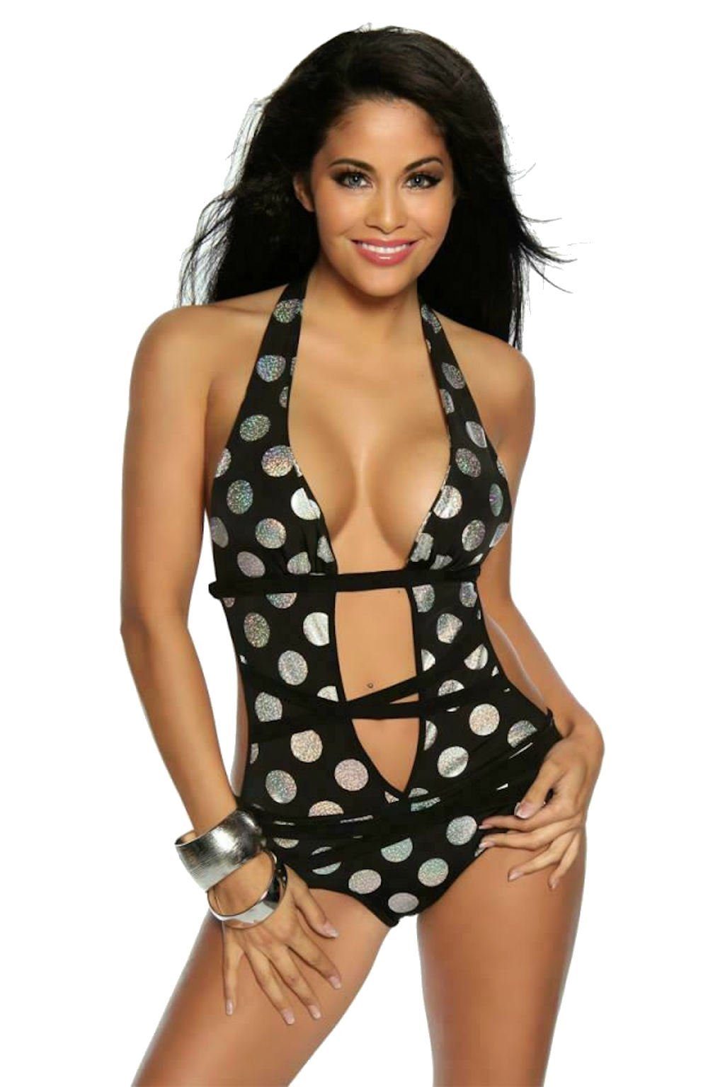 Saresia Monokini Neckholder Monokini Badeanzug Bademode Gogo-Outfit, Made in EU