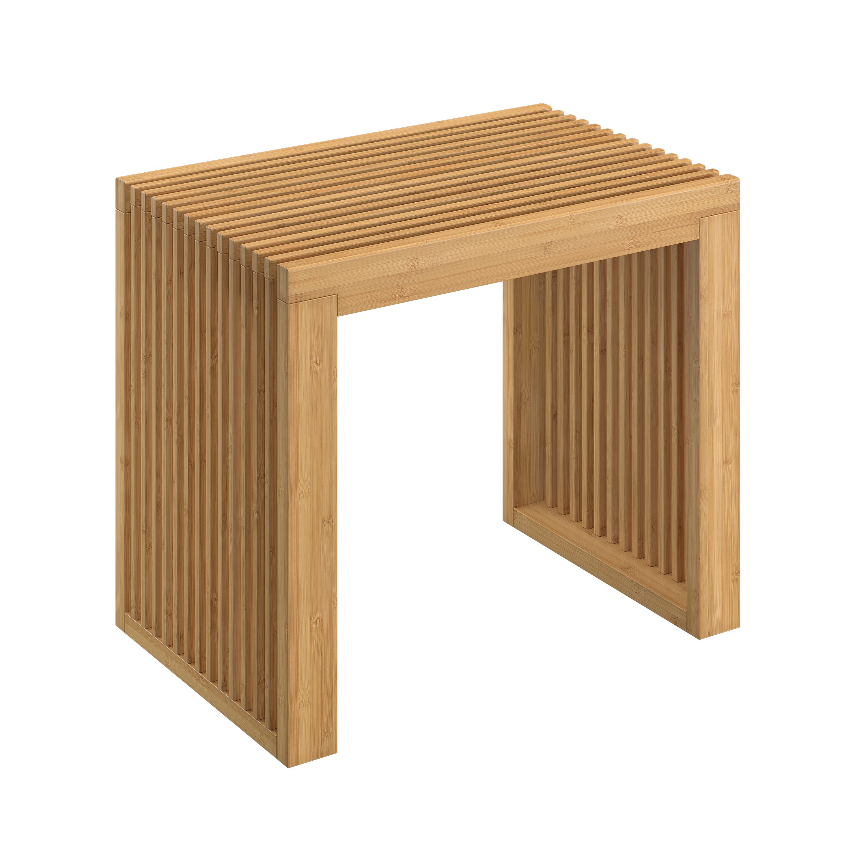 Bellamio Bank Sava aus Bambus (natur, bis 250 kg), für Schlafzimmer/Esszimmer/Flur, Sitzbank ohne Lehne 45x33x43 cm