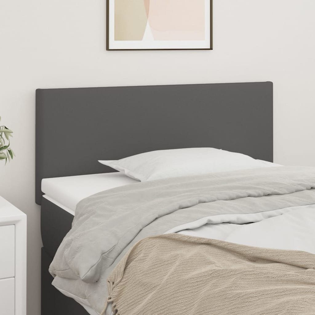 vidaXL Bett Kopfteil Grau 90x5x78/88 cm Kunstleder (1-tlg)