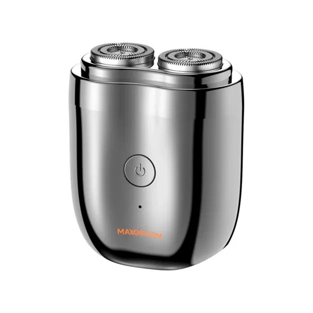 MAXGROOM Elektrorasierer Reiserasierer Bartrasierer Trockenrasierer, abspülbar unter fließendem Wasser, 6,9 x 5,7 x 3,1 cm leicht, IPX7, USB-C, LED-Akkuanzeige, Doppelscherkopf