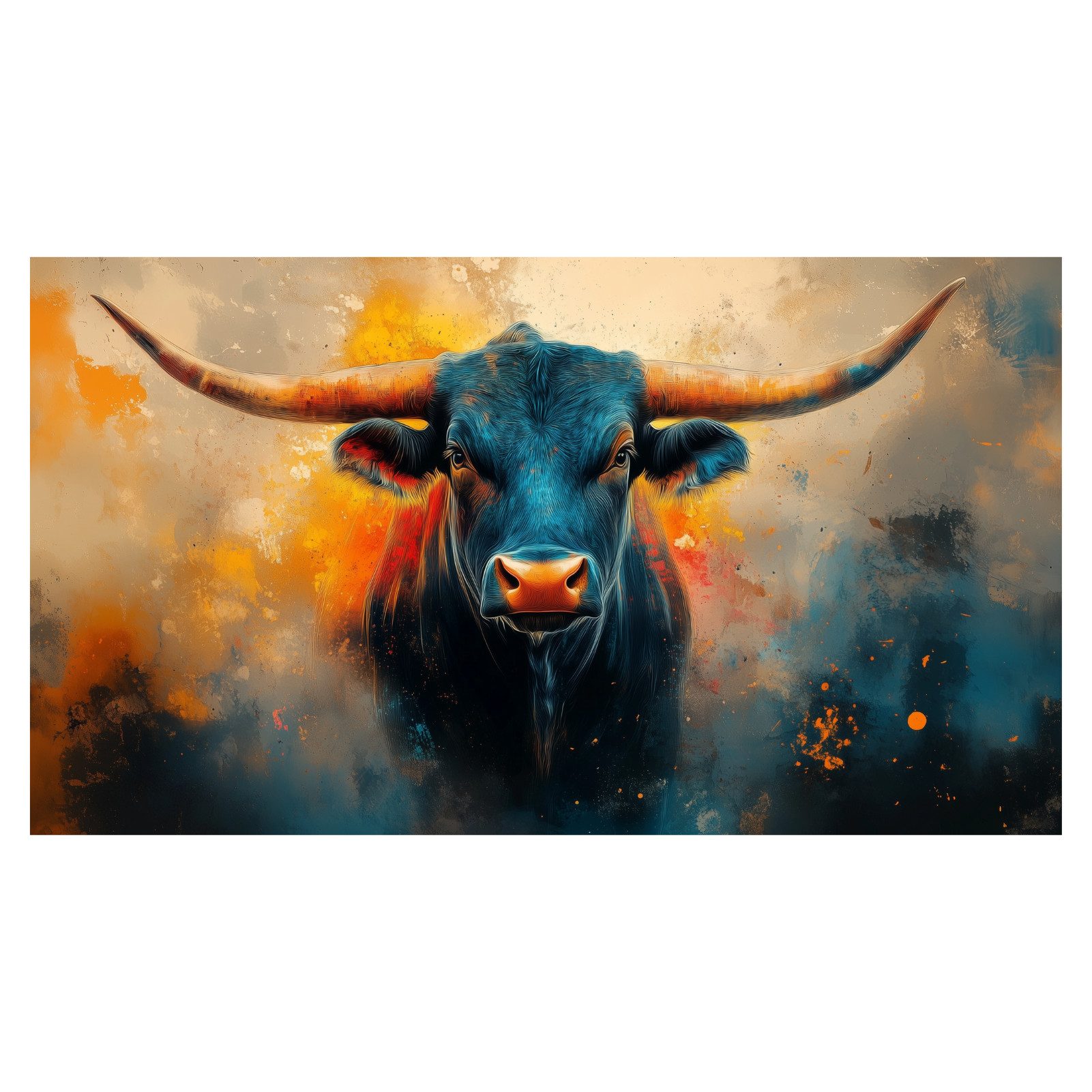 Jumpeak Teppich Stier-Kunst Teppich, tepichwohinzimer,teppich waschbar, Rechteckig, Höhe: 5 mm, länglicher teppich,Kunstkaschmir, teppich pflegeleicht, große teppiche