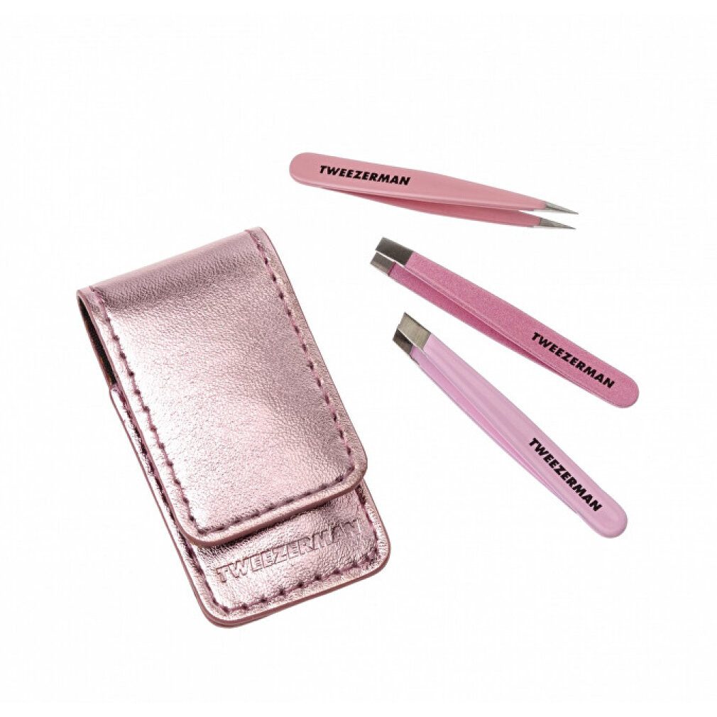 TWEEZERMAN Pinzette Mini travel set of tweezers Micro Mini Tweezer Set