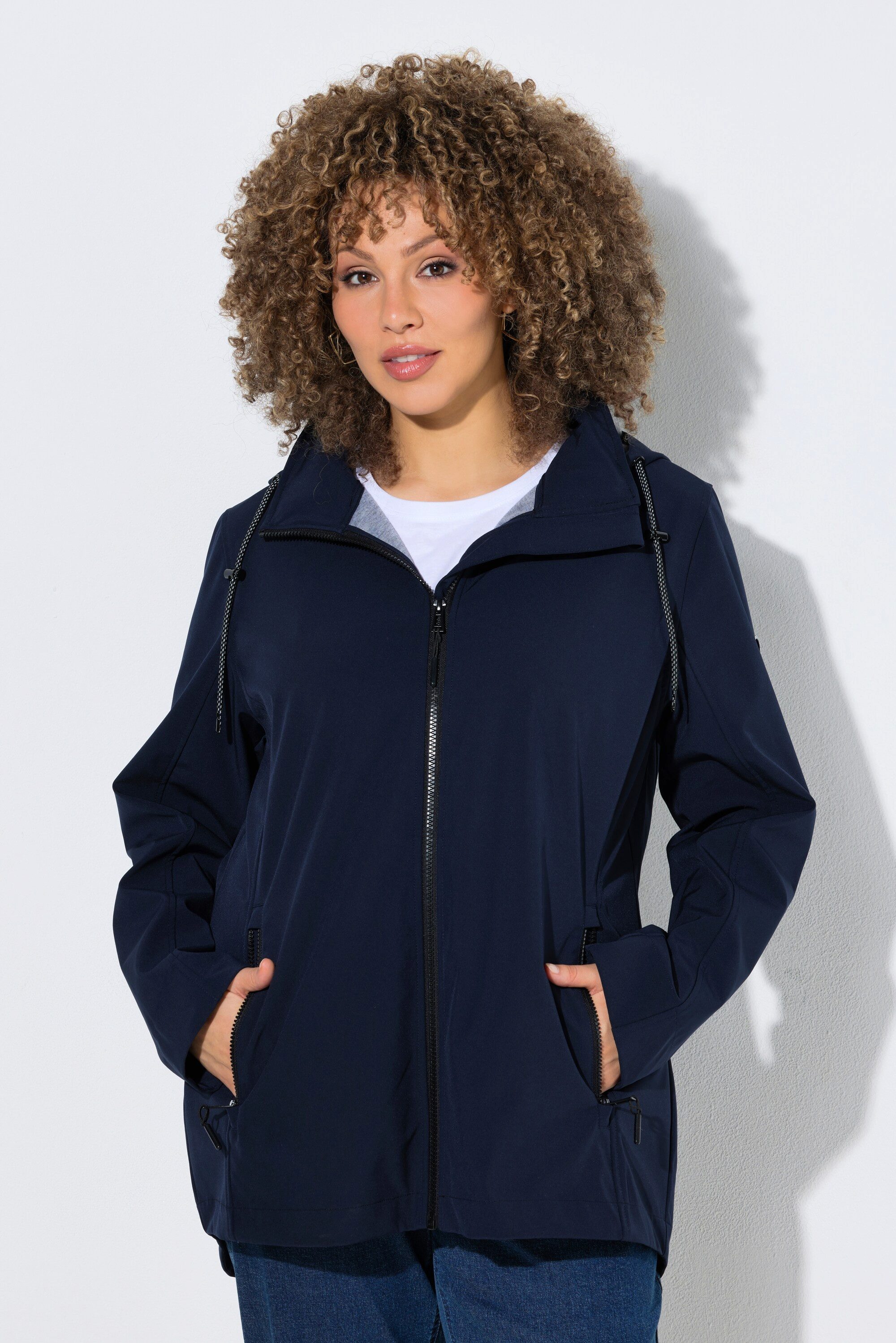 Ulla Popken Softshelljacke HYPRAR Softshell-Jacke Kapuze Zipptaschen