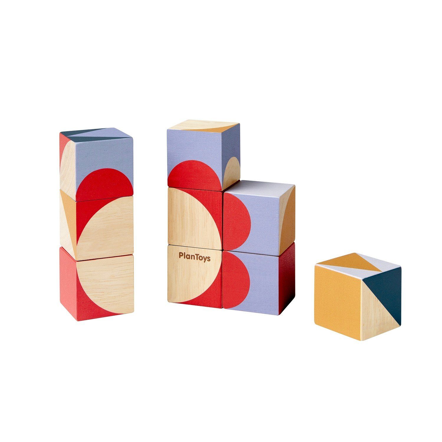 Plantoys Würfelpuzzle Geo Würfel, 9 Puzzleteile