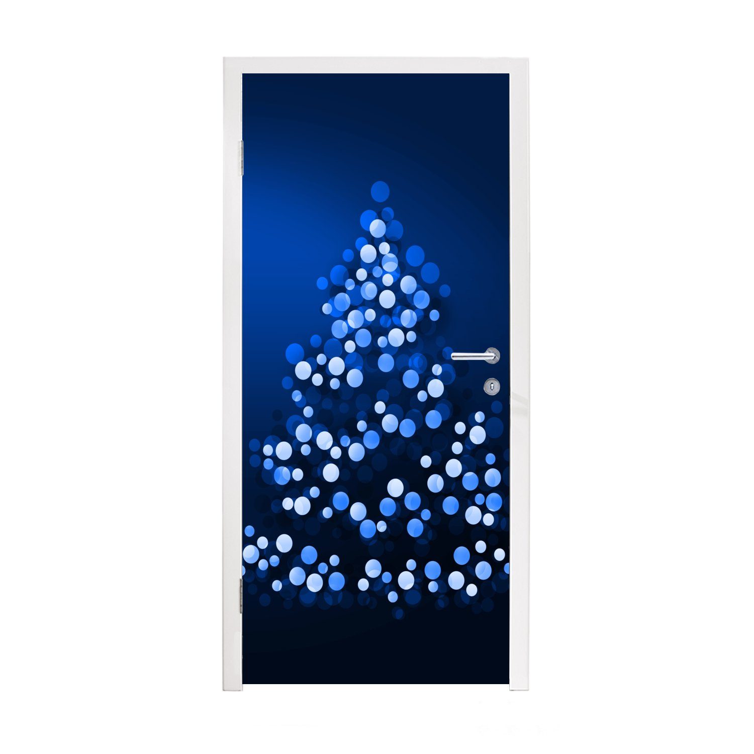 MuchoWow Türtapete Ein abstrakt beleuchteter Weihnachtsbaum, Matt, bedruckt, (1 St), Fototapete für Tür, Türaufkleber, 75x205 cm