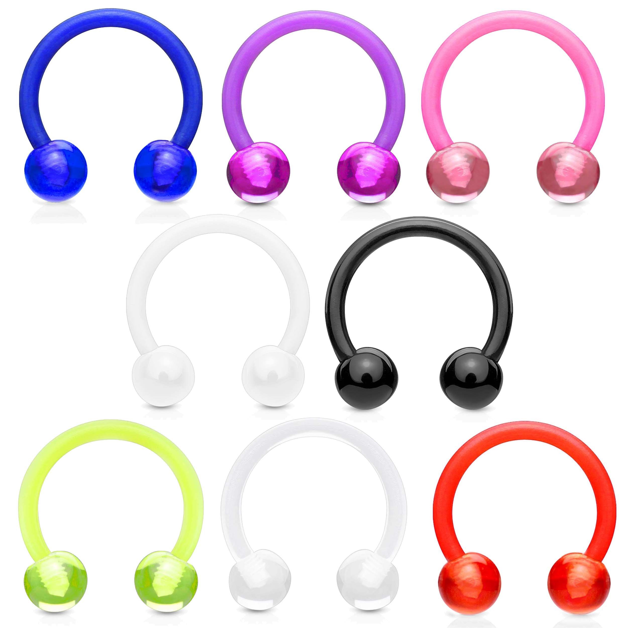 viva-adorno Nasenpiercing-Set Hufeisen Piercing flexibel aus Kunststoff mit günstig online kaufen