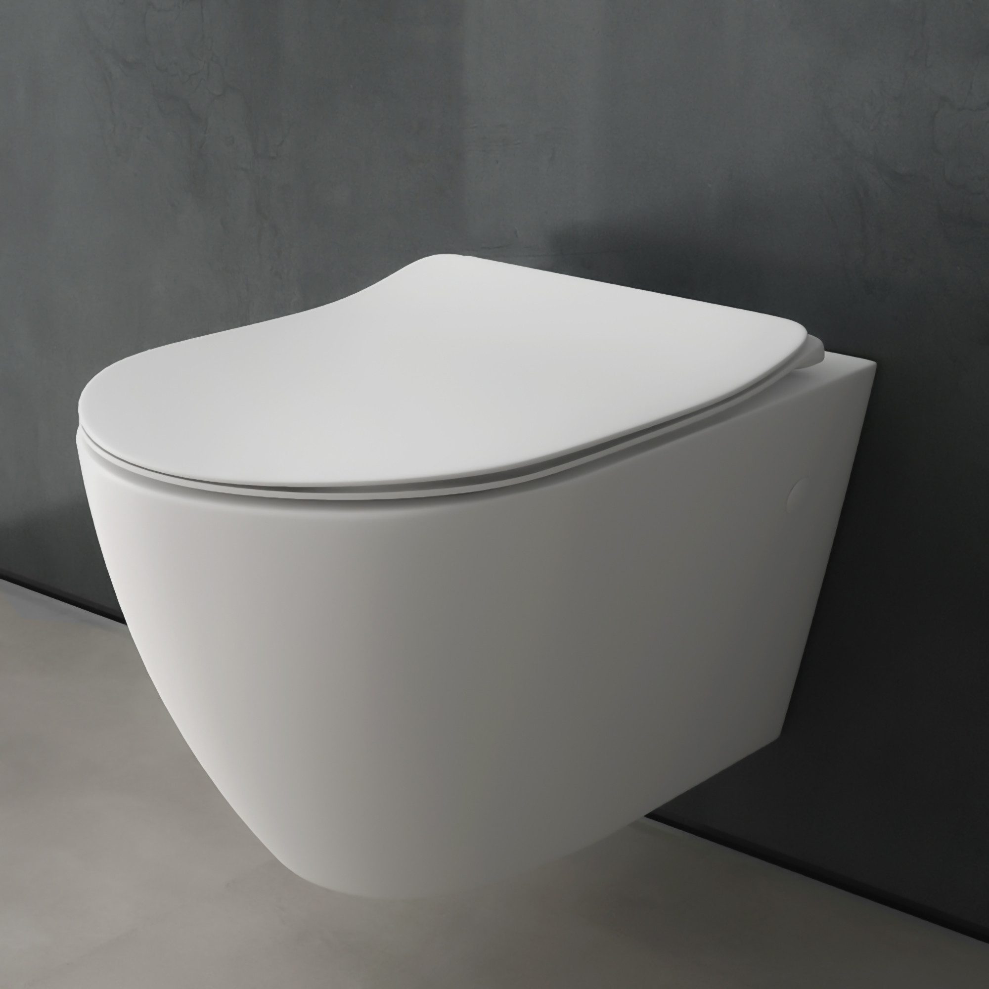 Tiefspül-WC Moderne Toiletten - Hänge WC Komplettset mit Toilettendeckel D Form