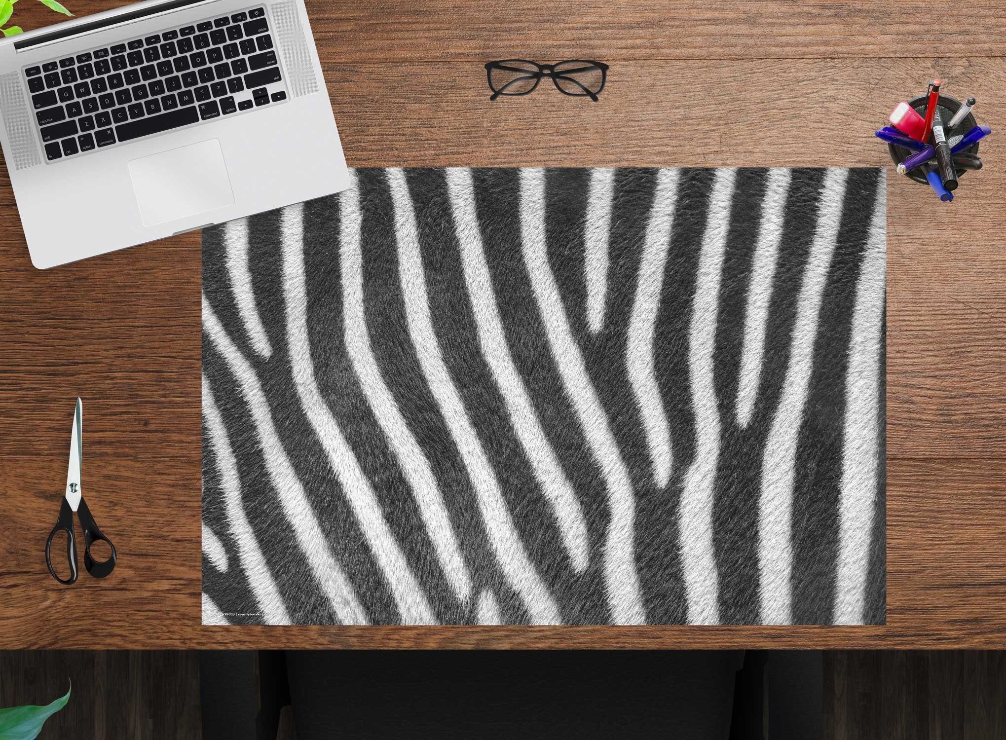 cover-your-desk.de Schreibtischaufsatz Schreibtischunterlage – Zebra Muster – 60 x 40 cm – aus hochwertigem Vinyl, (1-St)