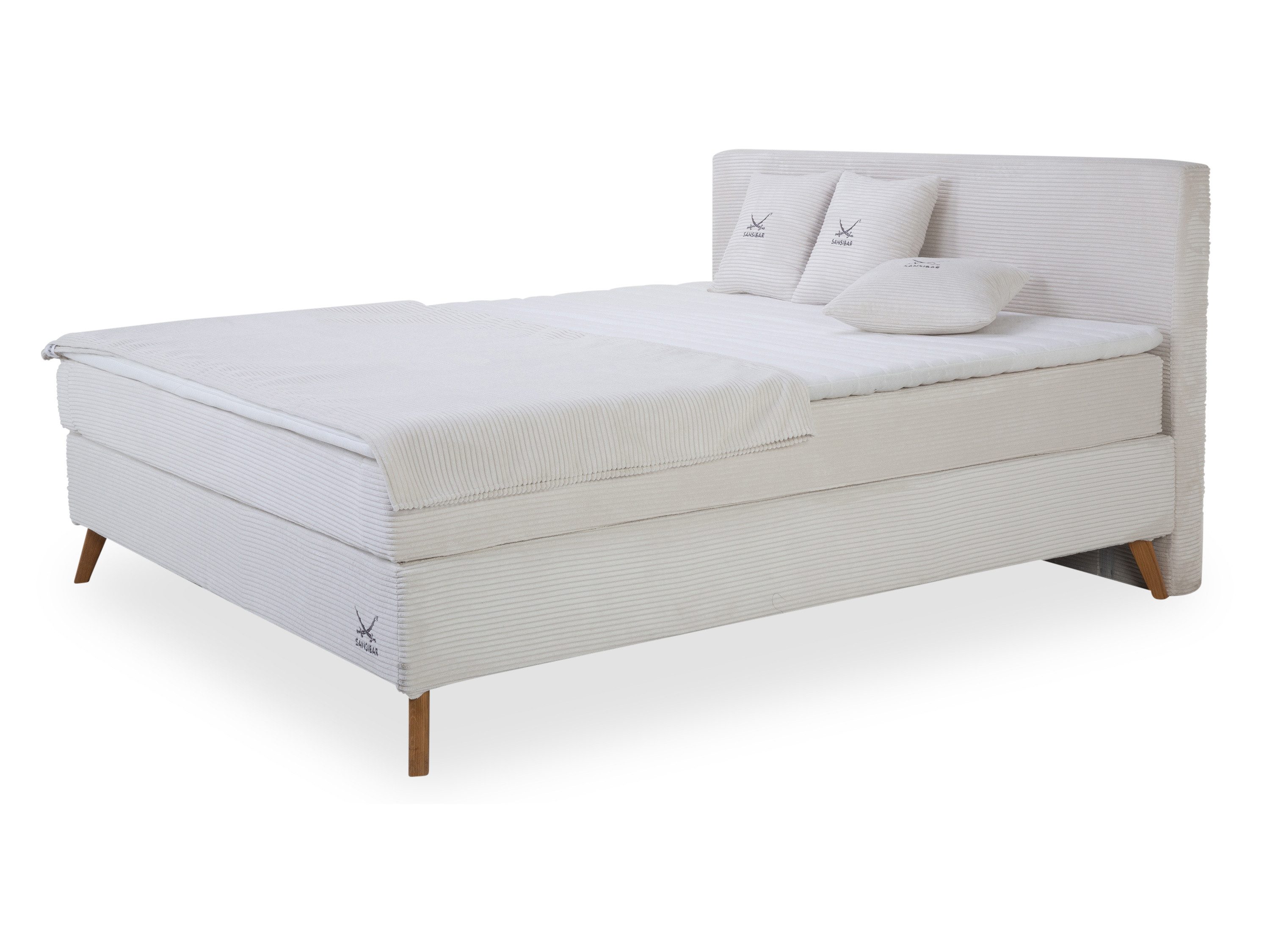SANSIBAR Living Boxspringbett Boxspringbett SANSIBAR POEL LF 180x200 cm beige Box-Spring-Bett