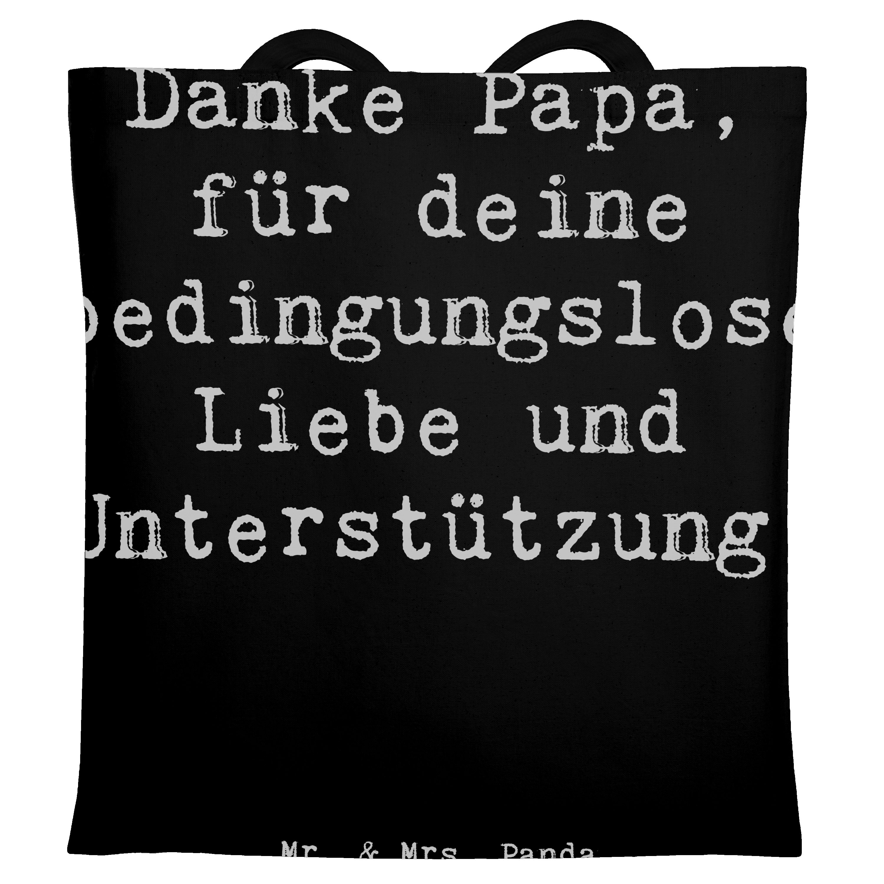 Tragetasche Danke Papa - Schwarz - Geschenk, Vatertag, Stofftasche, Aufmerksamkei