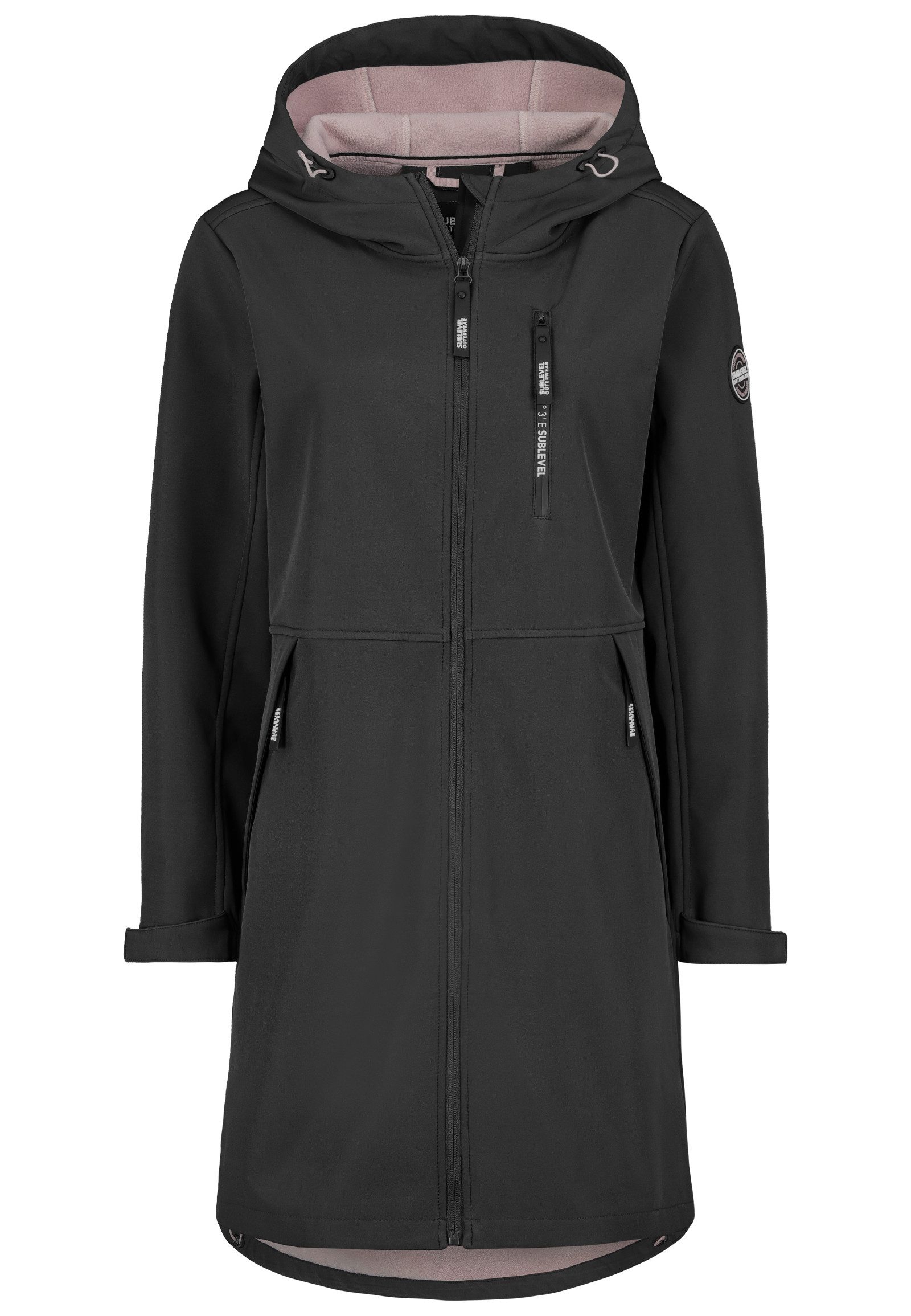 SUBLEVEL Langmantel Funktionsmantel mit Kapuze und Reißverschluss-Taschen S günstig online kaufen