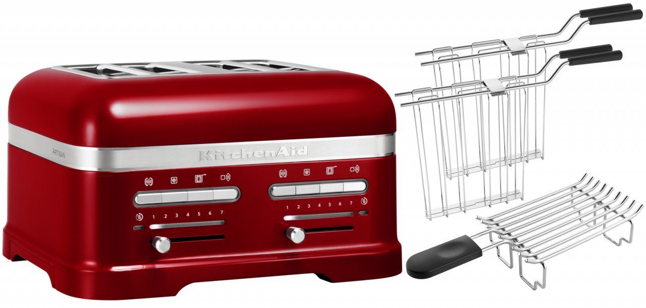 KitchenAid Toaster KitchenAid Paket 2, 4-Scheiben Toaster Artisan 5KMT4205 Liebesapfelrot