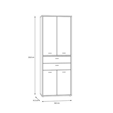 FORTE Mehrzweckschrank Ice Valley Moderner Aktenschrank für das Home Office, Breite 84,5 cm