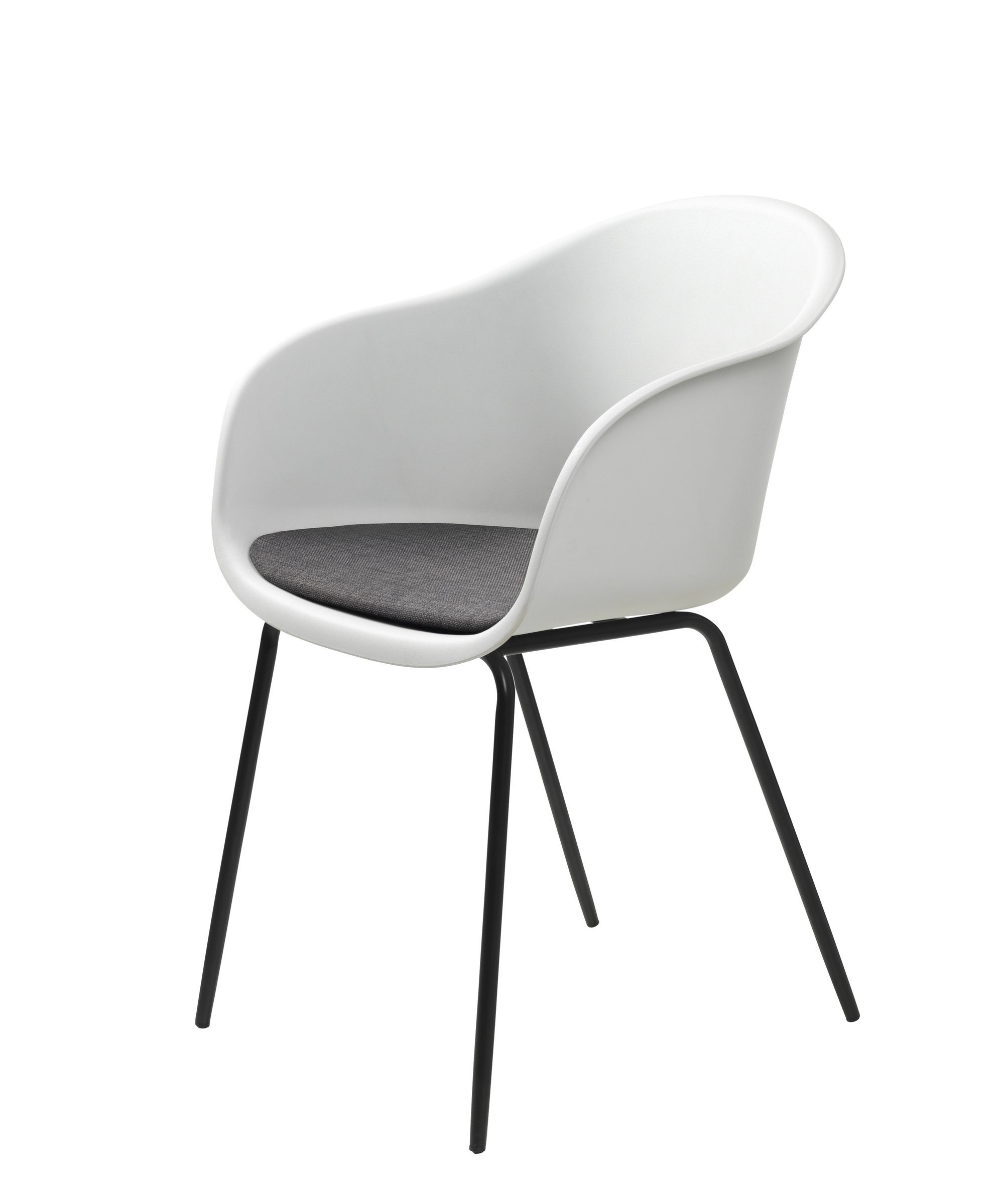 möbelando Stuhl TOPLEY (2er-Set), aus Metall/Kunststoff in Weiß mit Absetzungen in grau/schwarz