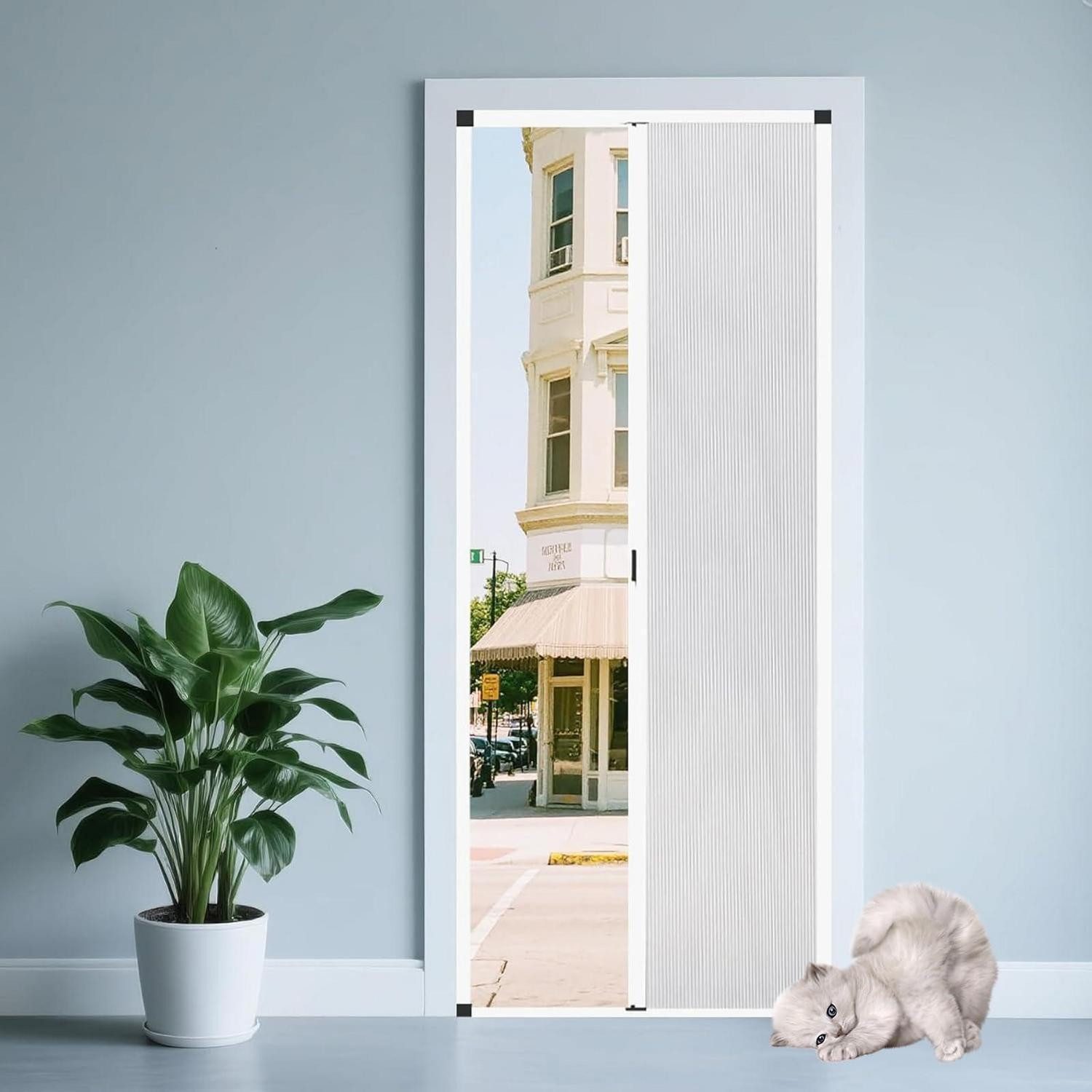LuxusKollektion Raumteiler Falttür Aluminium Rahmen Weiß 105x190cm, 1-tlg.