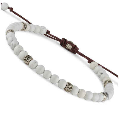 BENAVA Armband Yoga Armband - Howlith Edelstein Perlen mit Infinity Perlen, Handgemacht