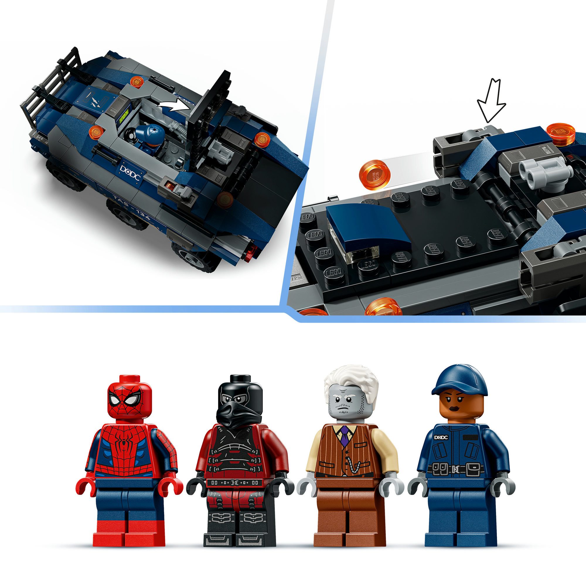 LEGO® Spider-Man Jagt den Gefängnistransporter (76349), LEGO Super Heroes Konstruktionsspielsteine, (367 St), Made in Europe – Bild 5 von 5