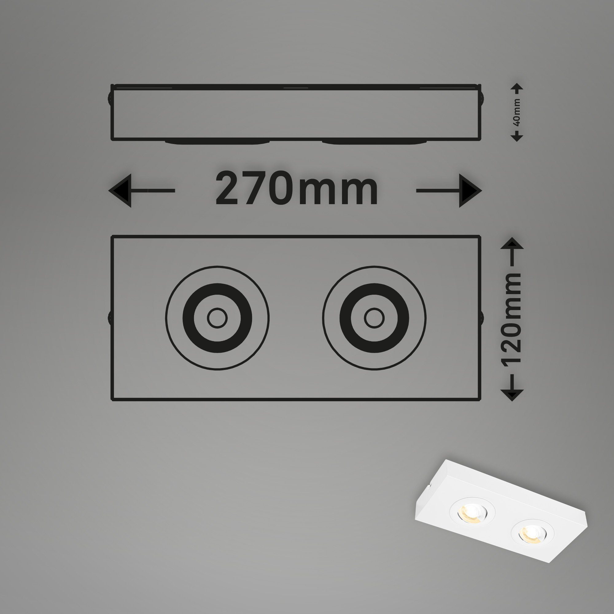 Deckenleuchte Briloner LED Leuchten verbaut, Warmweiß 3996026, fest Neutralweiß,