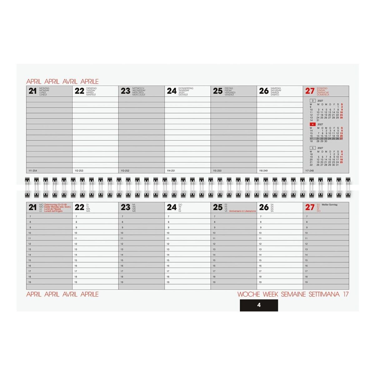 GLOCKEN Tischkalender 2027, 2 Seiten = 1 Woche