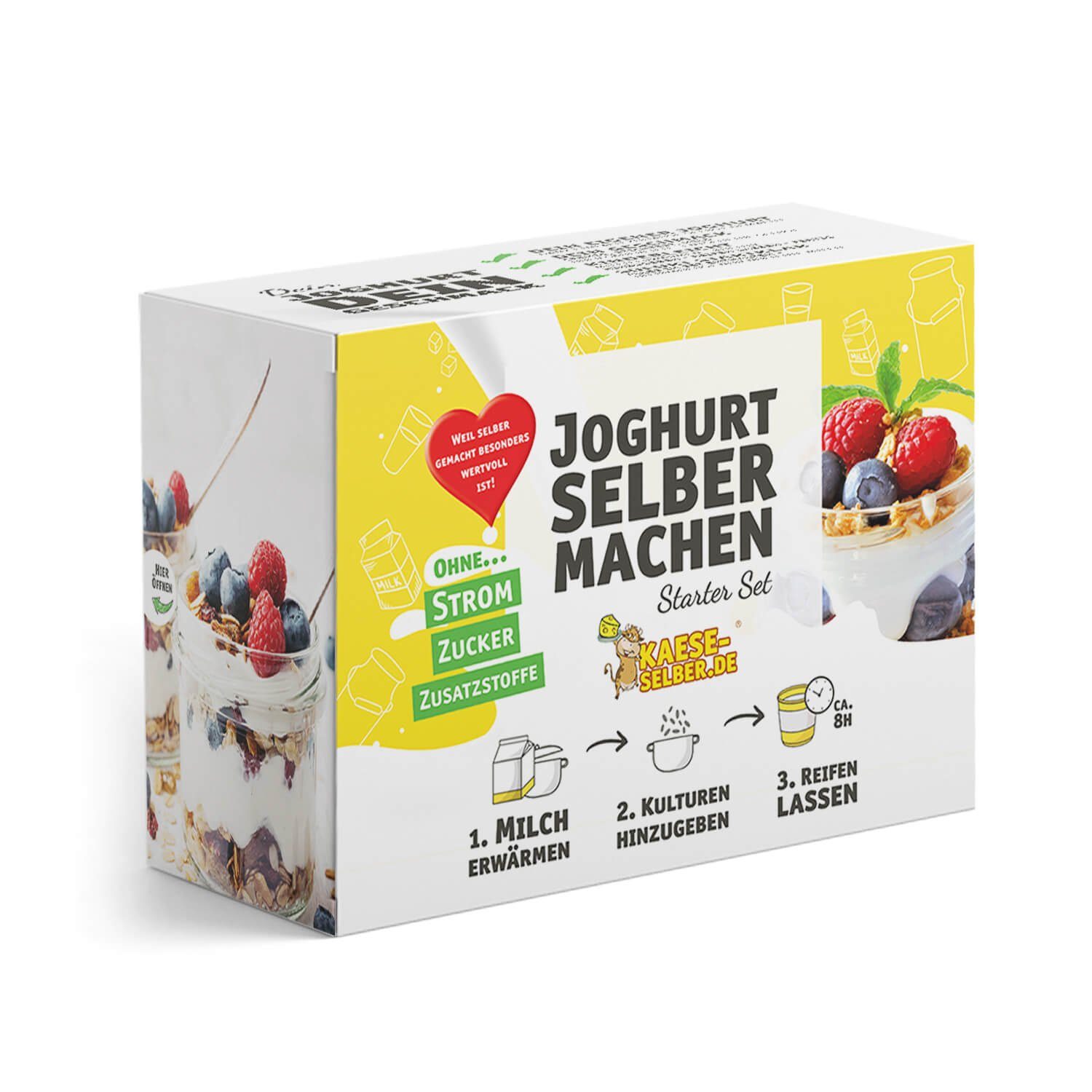 KAESE-SELBER.DE Zutaten-Set Joghurt selber machen - Starter Set (ohne Strom) inkl. Anleitung