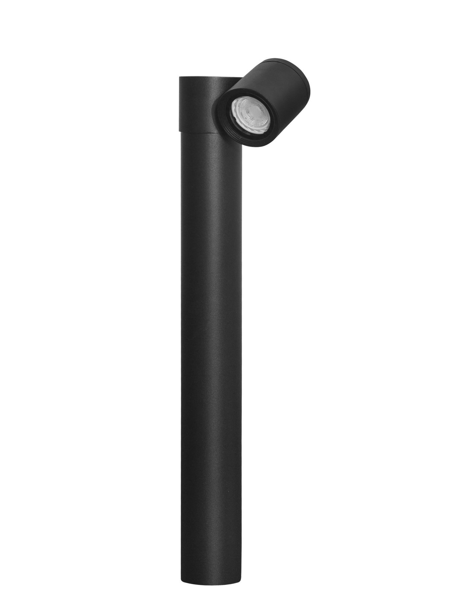 Licht-Erlebnisse Außen-Stehlampe AUDEN, ohne Leuchtmittel, Wegeleuchte GU10 IP54 schwenkbar 55 cm hoch Schwarz Glas Modern Garten