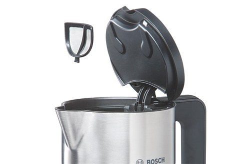 BOSCH Wasserkocher TWK8611P, Abschaltautomatik, Überhitzungsschutz, Temperaturwahl, 1,5 l, 2400 W, Warmhaltefunktion, weiß