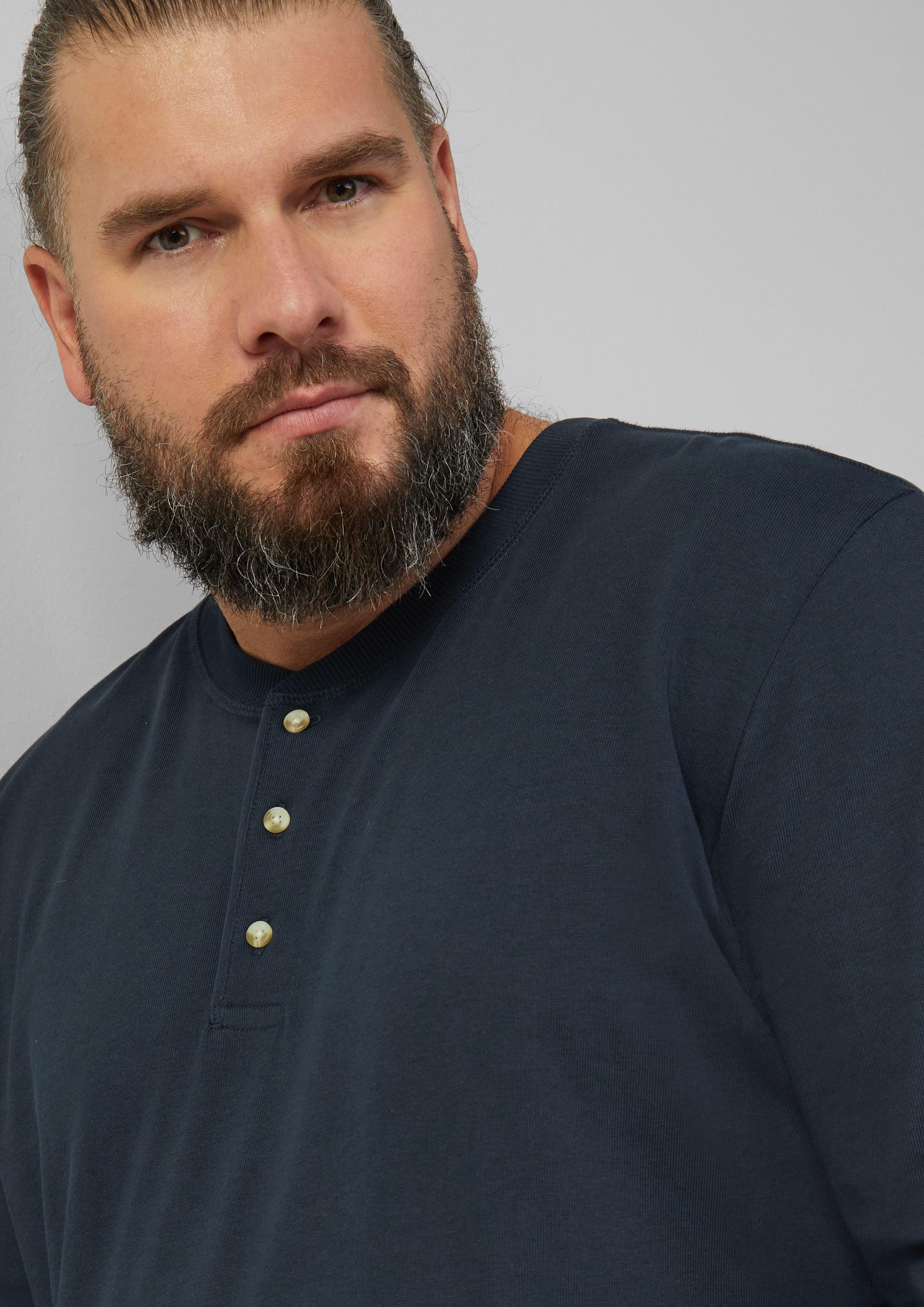 s.Oliver Langarmshirt Langarmshirt mit Henleyausschnitt und günstig online kaufen