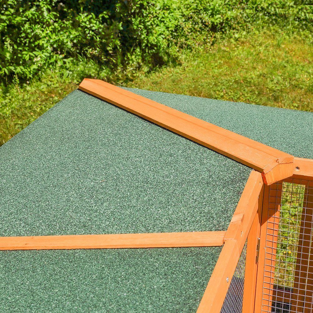 Melko Hühnerstall Freigehege Hühnerstall Holz Braun Kaninchenstall Freilauf XXL Käfig, 2 Etagen