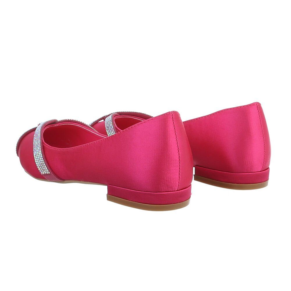 Ital-Design Damen Schlupfschuhe Freizeit Ballerina (82095484) Blockabsatz Klassische Ballerinas in Pink