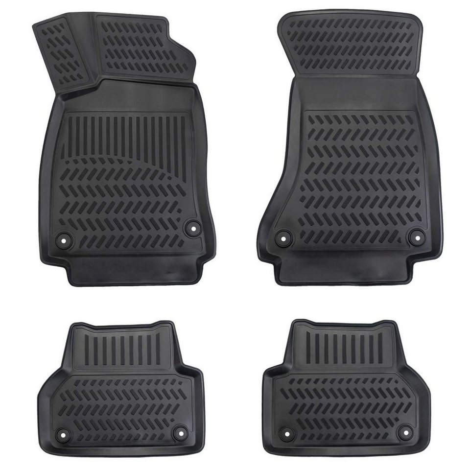 ELMASLINE Auto-Fußmatten Gummi (4 St), für AUDI A4 (2015-2024) B9 - 3D  Gummimatten mit extra hohem Rand für mehr Schutz - Passend für Baujahre: ,  2015 - 2024