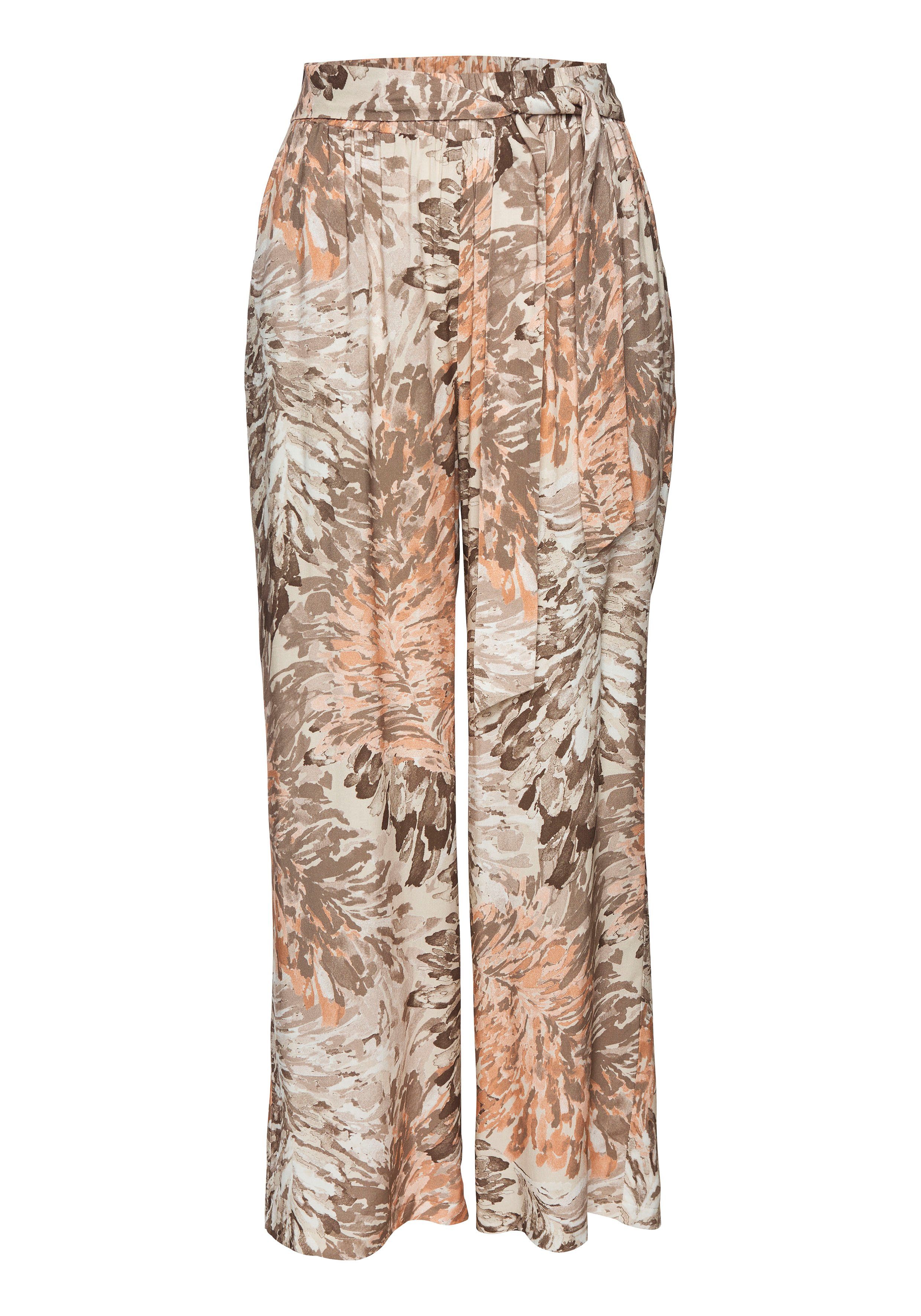LASCANA Palazzohose (mit fixiertem Bindegürtel) mit Blumendruck, sommerlich günstig online kaufen