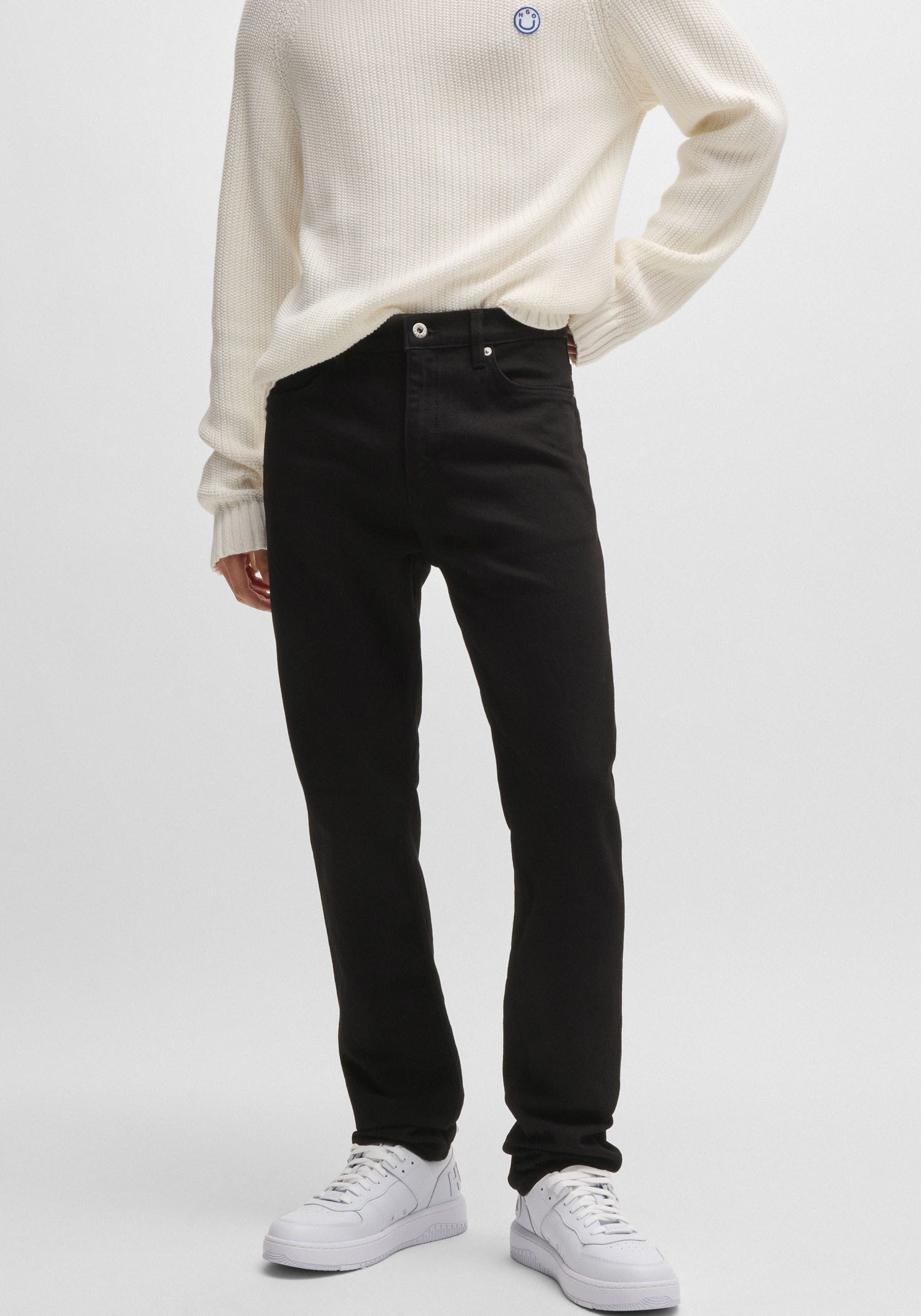 HUGO Blue Slim-fit-Jeans Ash mit Stone-washed-Finish günstig online kaufen