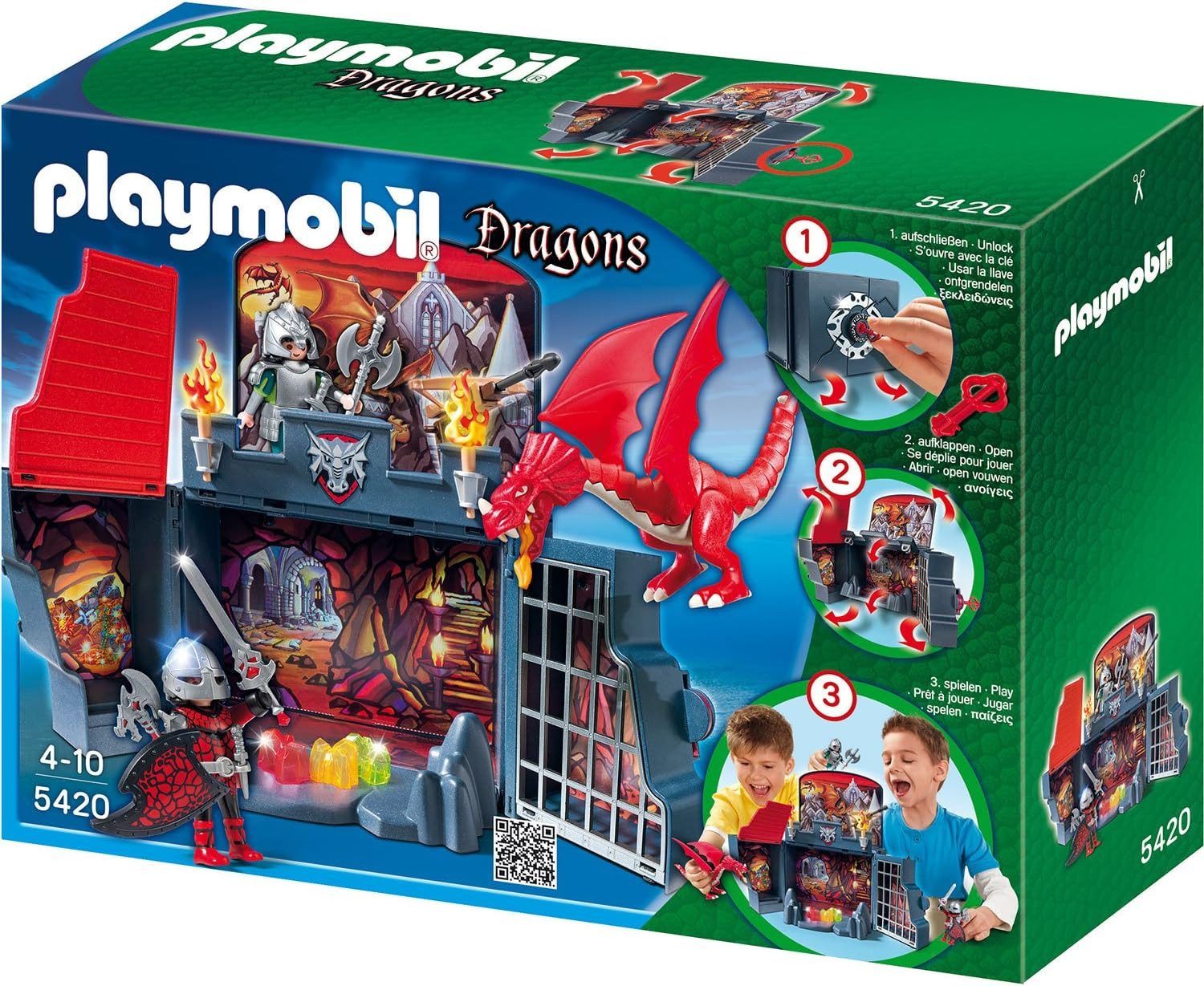Playmobil® Spiel PLAYMOBIL Aufklapp-Spiel-Box Drachenverlies 5420 - Ritterburg
