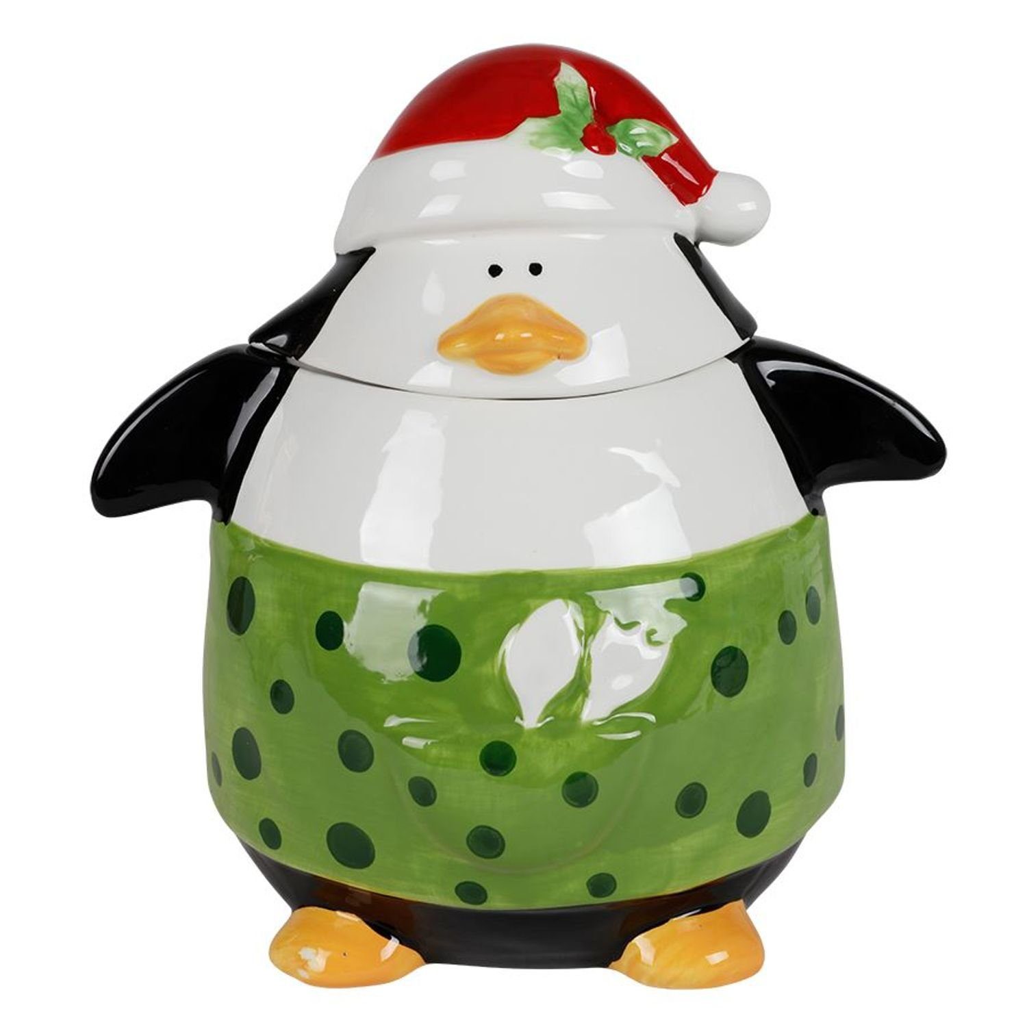 BURI Vorratsdose Keramik-Keksdose Pinguin Keramik Aufb, Plätzchendose Vorratsdose Weihnachtsdeko