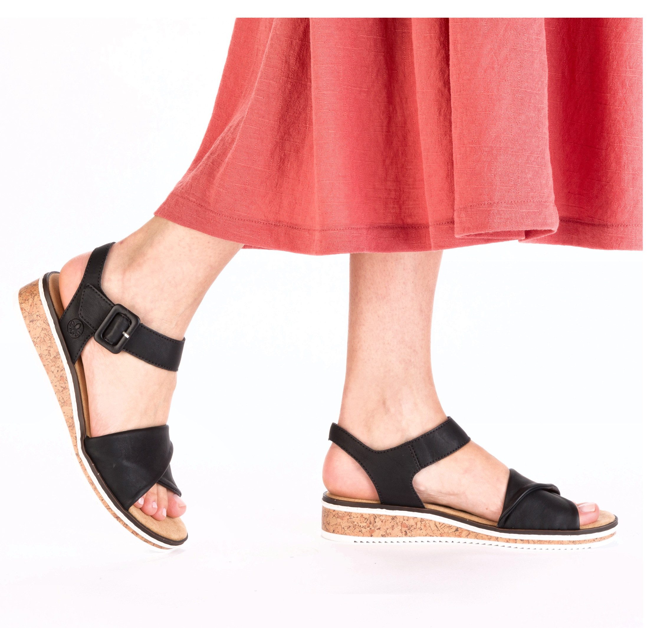 Rieker Sandalette Keilsandale, Sommerschuh, Urlaubsschuh mit Klettriemchen