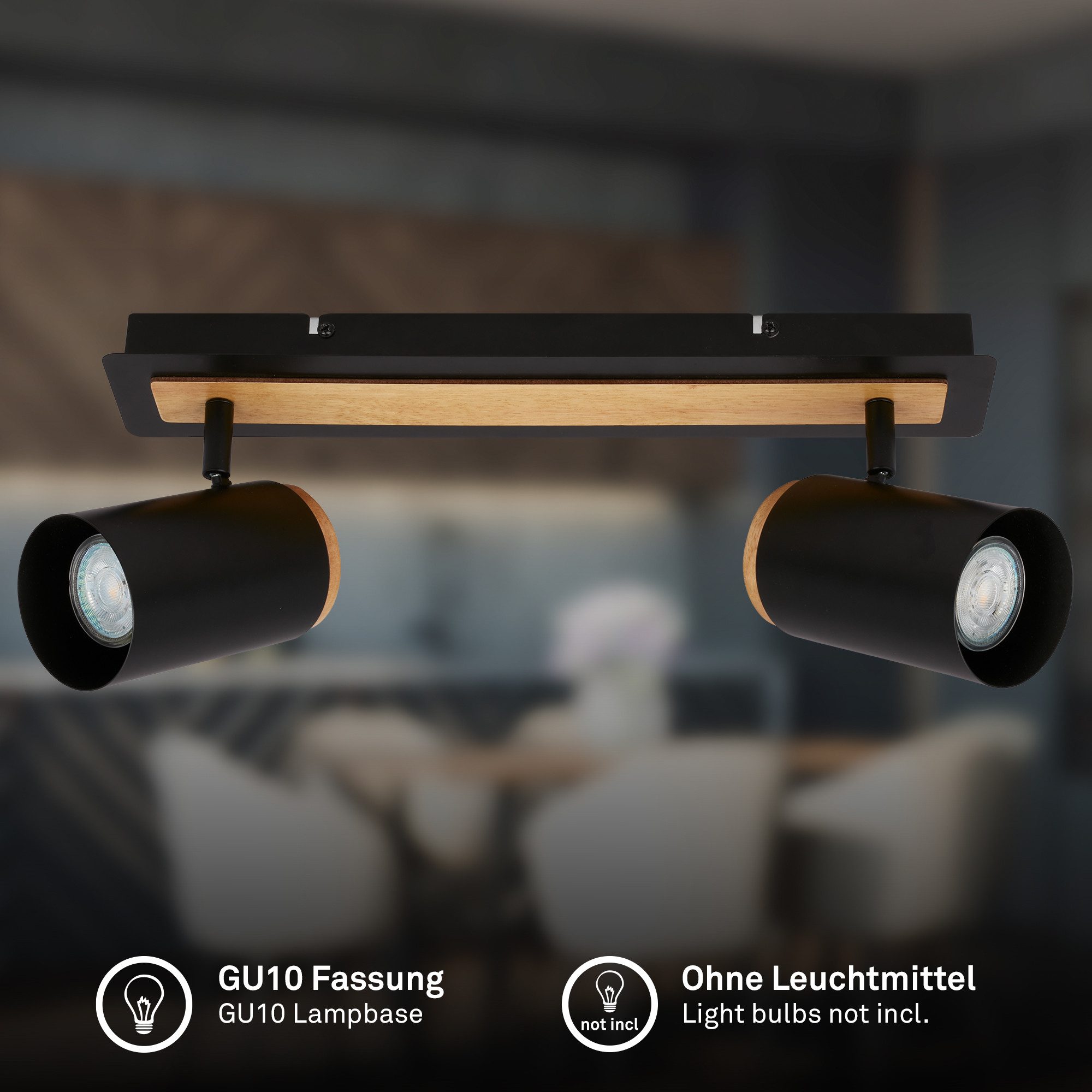 Briloner Leuchten LED Deckenspot Deckenlampe modern Spotleuchte LED schwenkbar, 2-flammig, ohne Leuchtmittel
