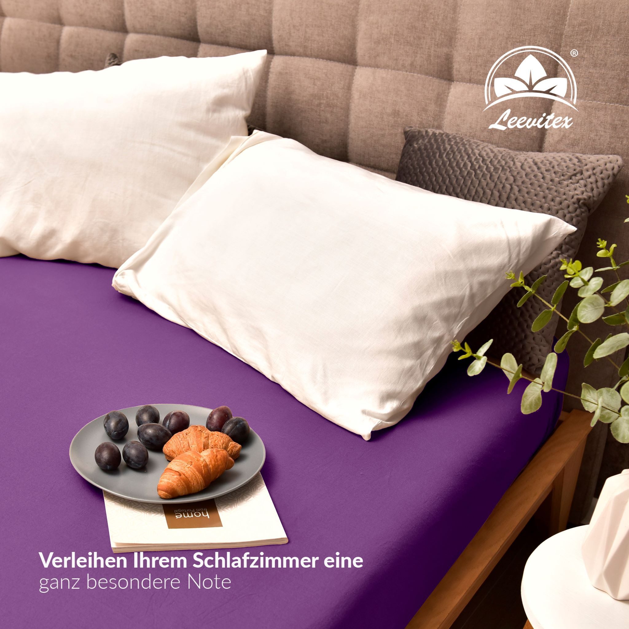 leevitex® Spannbettlaken 180x200 - 200x220 cm, 40 cm Steghöhe, Stoffdicke 150 g/m², Jersey, Gummizug: rundum, (1 Stück), OEKO-TEX® Standard 100 Zertifikatsnumme – Bild 5 von 5