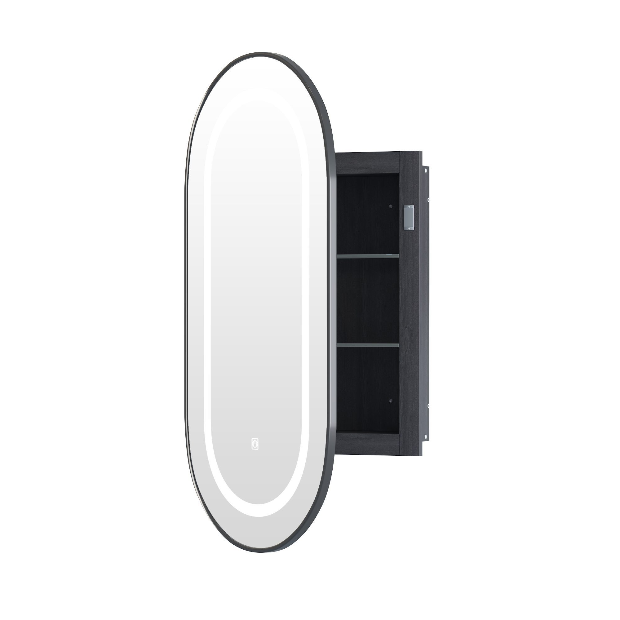 radelldar Badezimmerspiegelschrank oval mit Beleuchtung Spiegelschrank günstig online kaufen