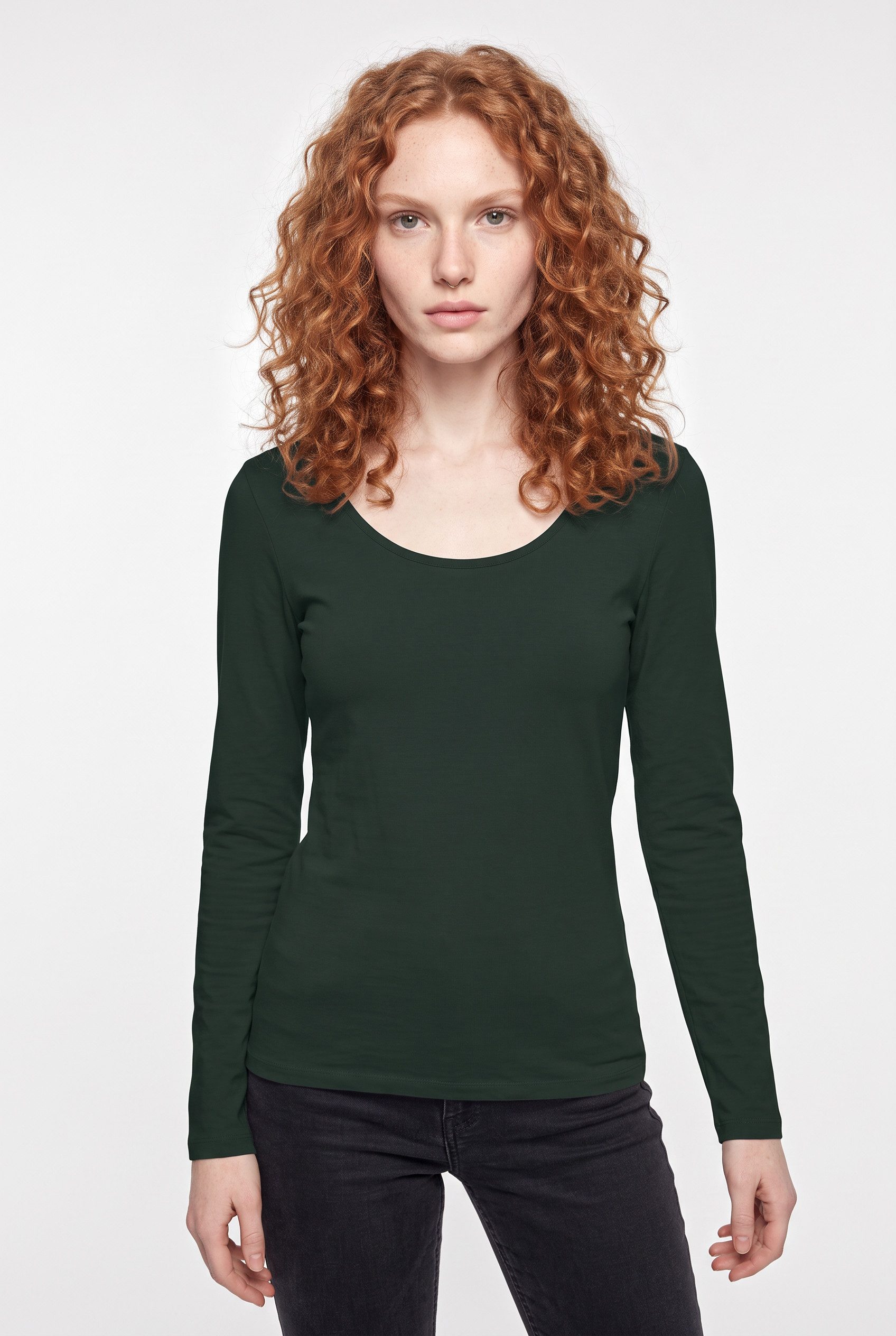 Vero Moda Langarmshirt VMMAXI MY LS SOFT UNECK NOOS Baumwollmischung, slim fit