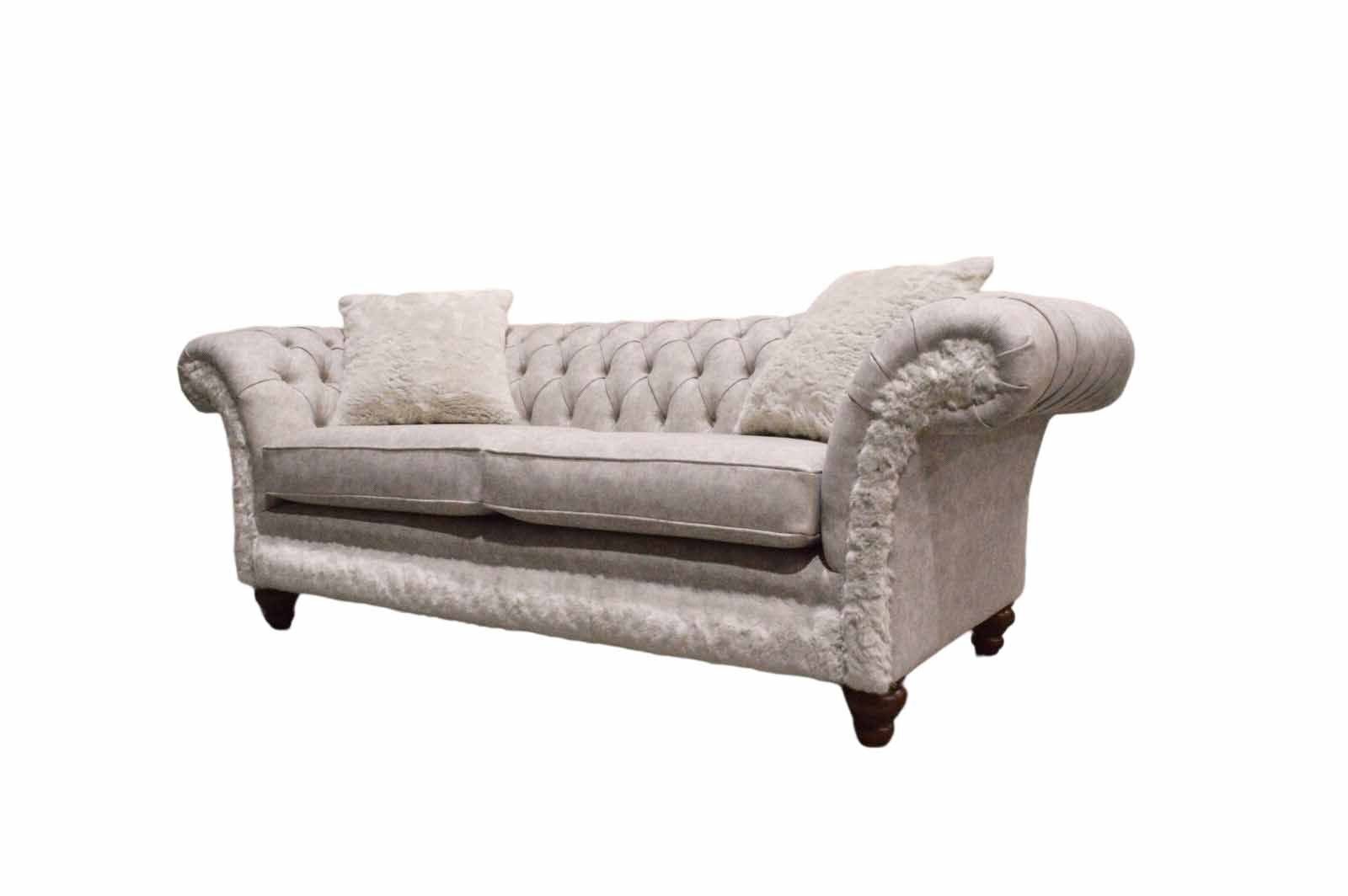 Sofa Couch Europe Sofa in Made Neu, Dreisitzer Luxus Chesterfield JVmoebel Taupe Modernes