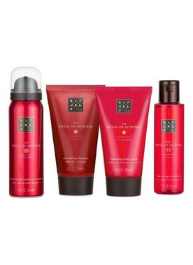 Rituals Wellness-Pflegeset The Ritual of AYURVEDA Geschenkset Klein Frauen & Männer Beauty Set, angenehmer Duft, Dusche, Raumduft, Körperpflege, 4-tlg., Duftstäbchen, Duschschaum, Körpercreme, Peeling, Geschenkbox, Damen Wellness Set, Pflege ideal als Geschenk für Frau