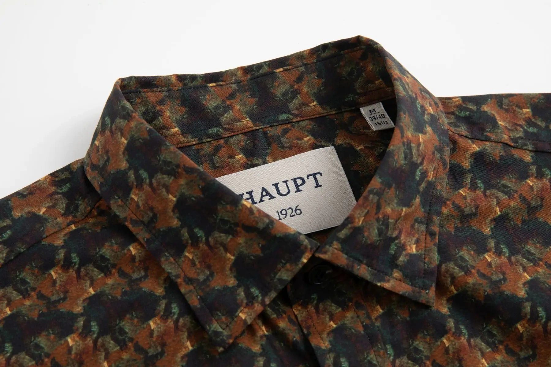 Haupt Langarmhemd Haupt Popelin Modern Fit Langarm Herrenhemd mit Allover abstraktem