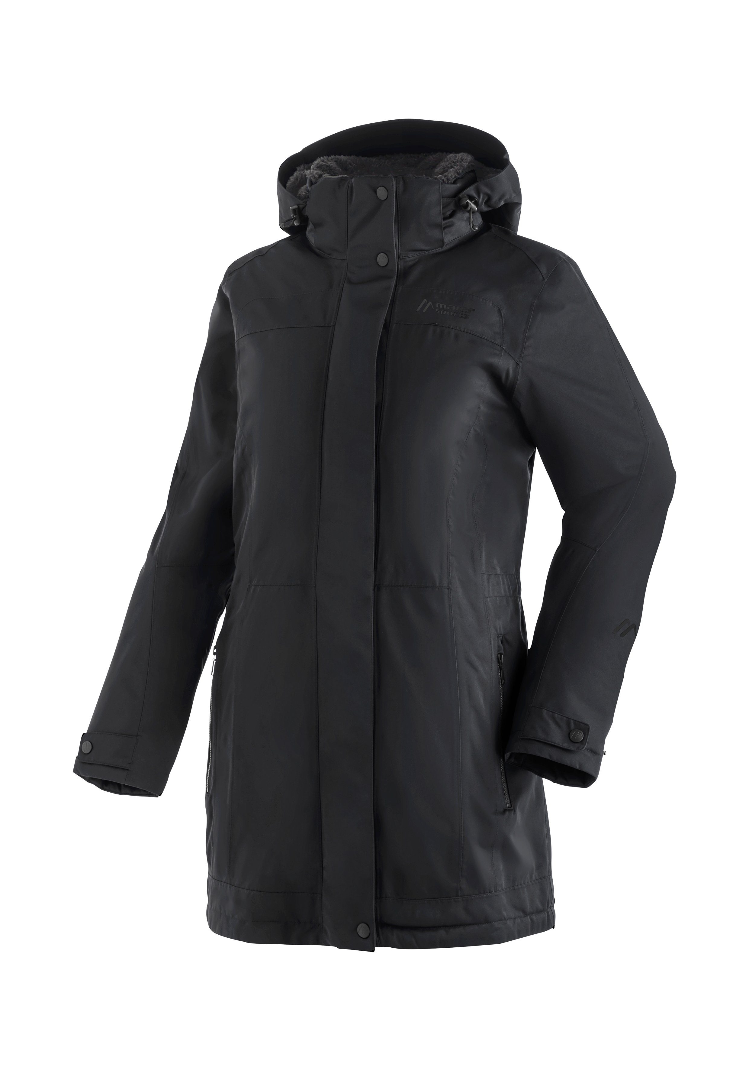 schwarz Wetterschutz 2 Maier mit Sports Lisa vollem Funktionsjacke Outdoor-Mantel